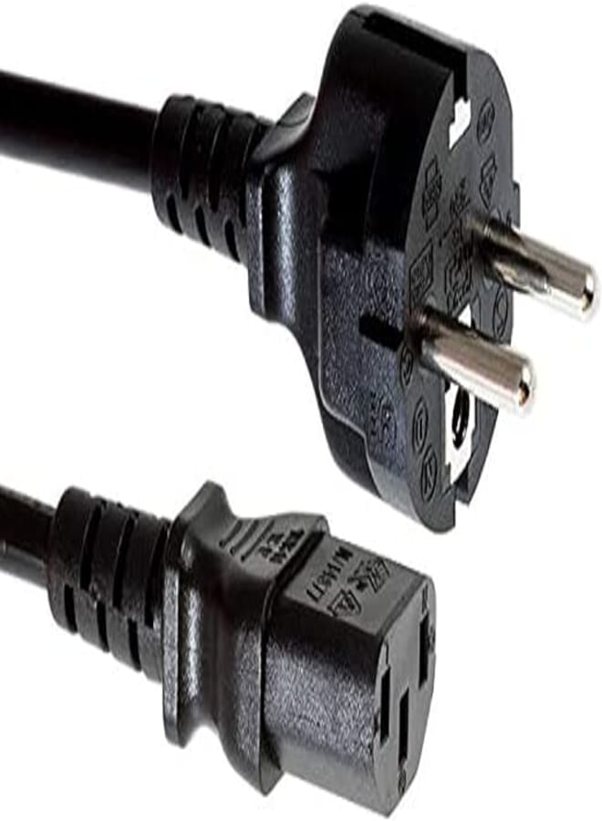 Other 1.5m Black Male-to-Male 3 Conductor Type E Power Cord for Computers, Switch, Router